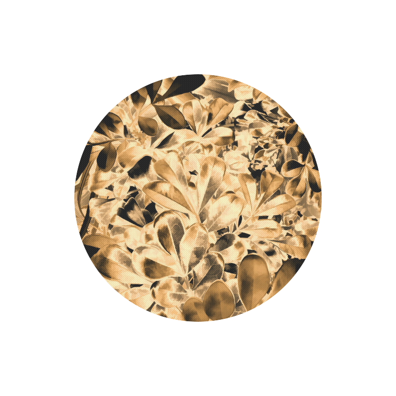 Foliage #2 Gold - Jera Nour Round Mousepad