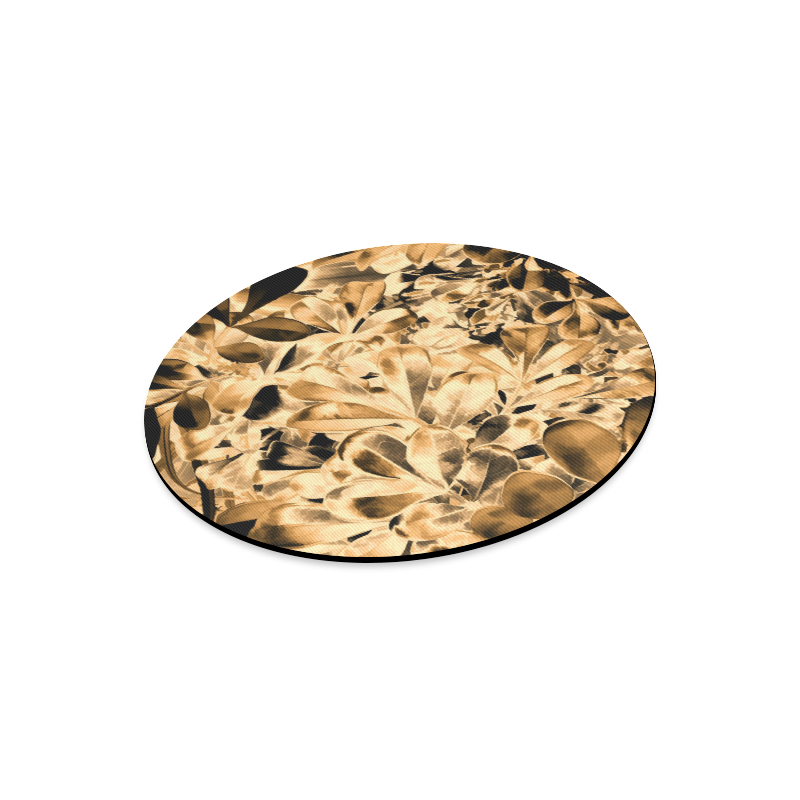 Foliage #2 Gold - Jera Nour Round Mousepad