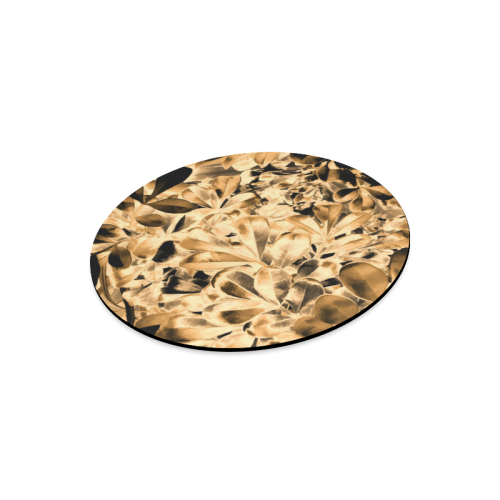 Foliage #2 Gold - Jera Nour Round Mousepad