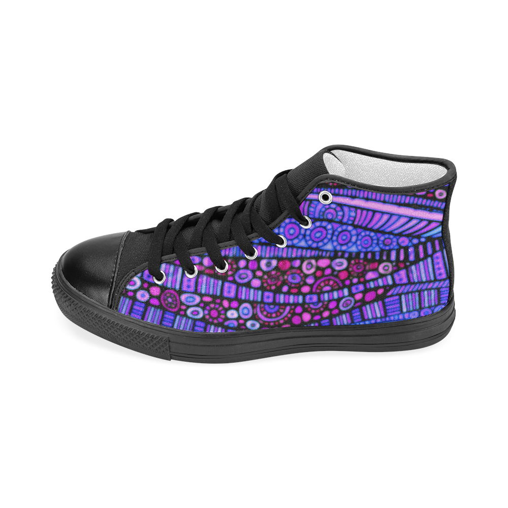 Crazy Waves Women's Classic High Top Canvas Shoes (Model 017)