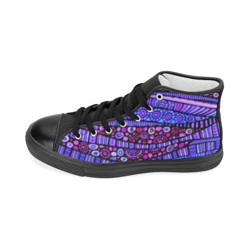 Crazy Waves Women's Classic High Top Canvas Shoes (Model 017)