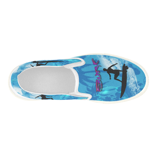 Surfing Women's Slip-on Canvas Shoes (Model 019)