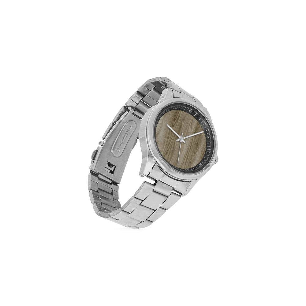 wooden structure 3 Men's Stainless Steel Watch(Model 104)