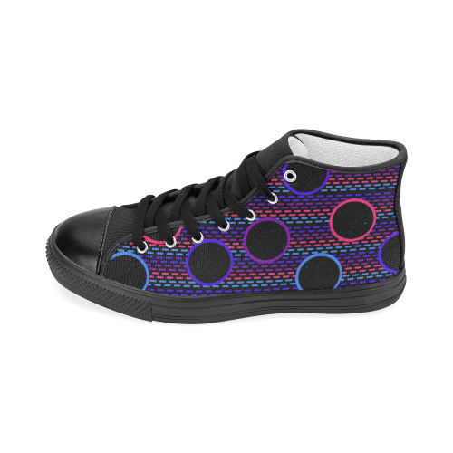 Funky Black Holes Women's Classic High Top Canvas Shoes (Model 017)