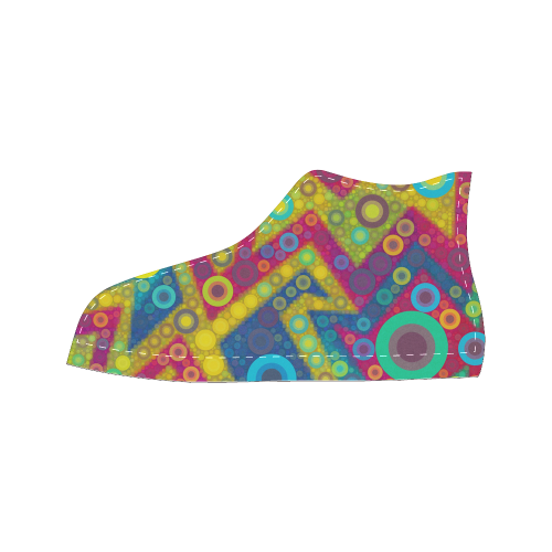 Psychedelic Bubbles Women's Classic High Top Canvas Shoes (Model 017)