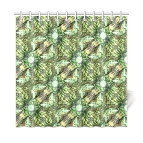 Mandy Green - water garden pattern Shower Curtain 72"x72"
