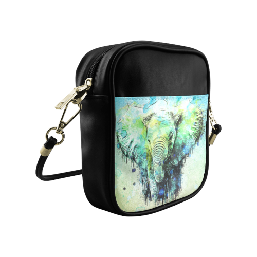 watercolor elephant Sling Bag (Model 1627)