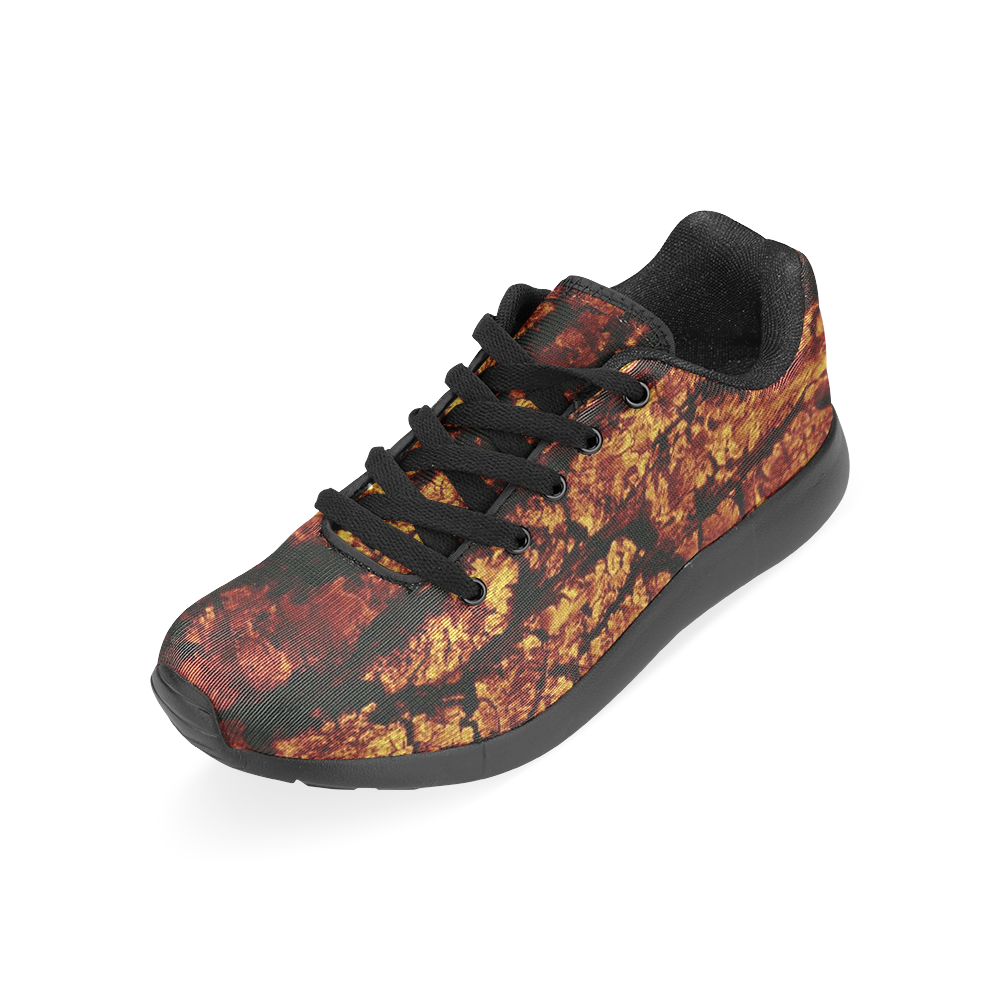 tree bark structure brown Men’s Running Shoes (Model 020)