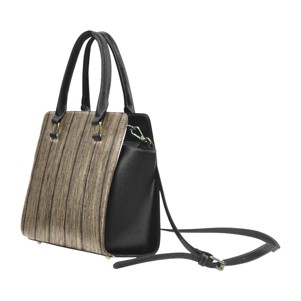 wooden planks Rivet Shoulder Handbag (Model 1645)