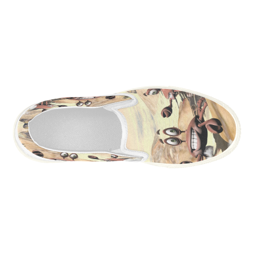 Funny crabs Women's Slip-on Canvas Shoes (Model 019)