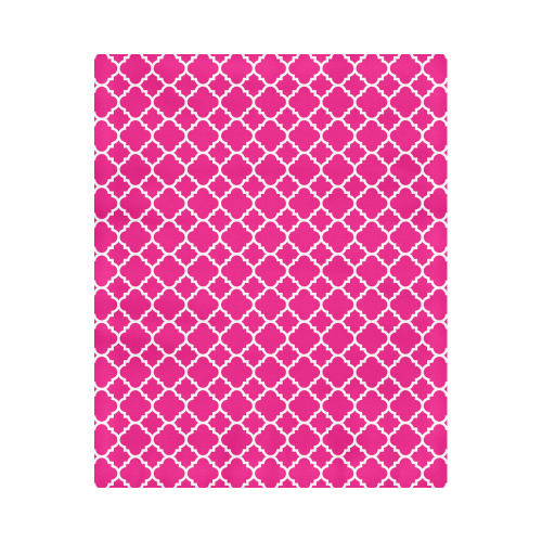hot pink white quatrefoil classic pattern Duvet Cover 86"x70" ( All-over-print)