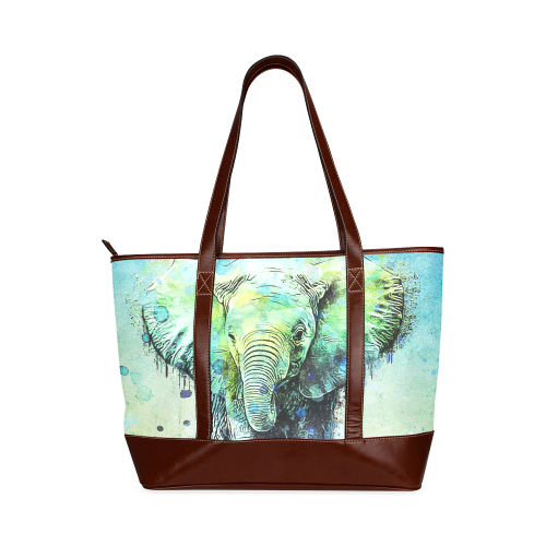 watercolor elephant Tote Handbag (Model 1642)