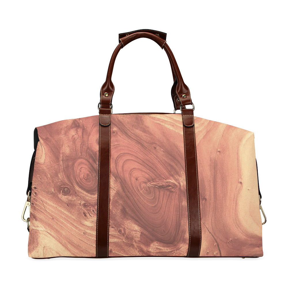 fantastic wood grain,brown Classic Travel Bag (Model 1643)