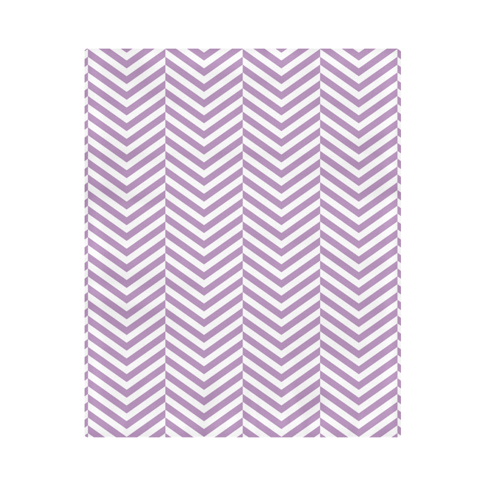 lilac purple and white classic chevron pattern Duvet Cover 86"x70" ( All-over-print)
