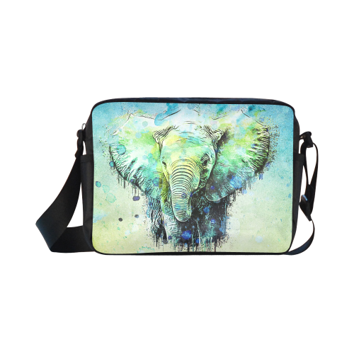 watercolor elephant Classic Cross-body Nylon Bags (Model 1632)