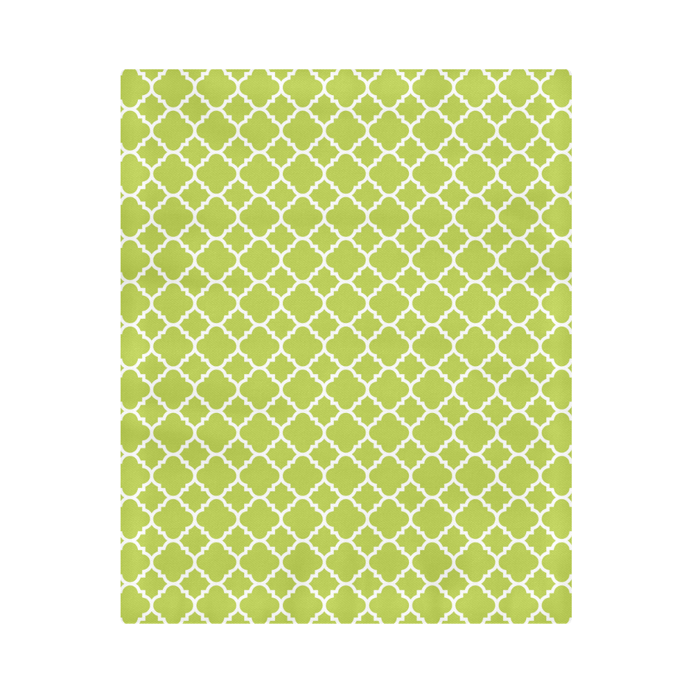 spring green white quatrefoil classic pattern Duvet Cover 86"x70" ( All-over-print)