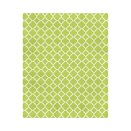 spring green white quatrefoil classic pattern Duvet Cover 86"x70" ( All-over-print)