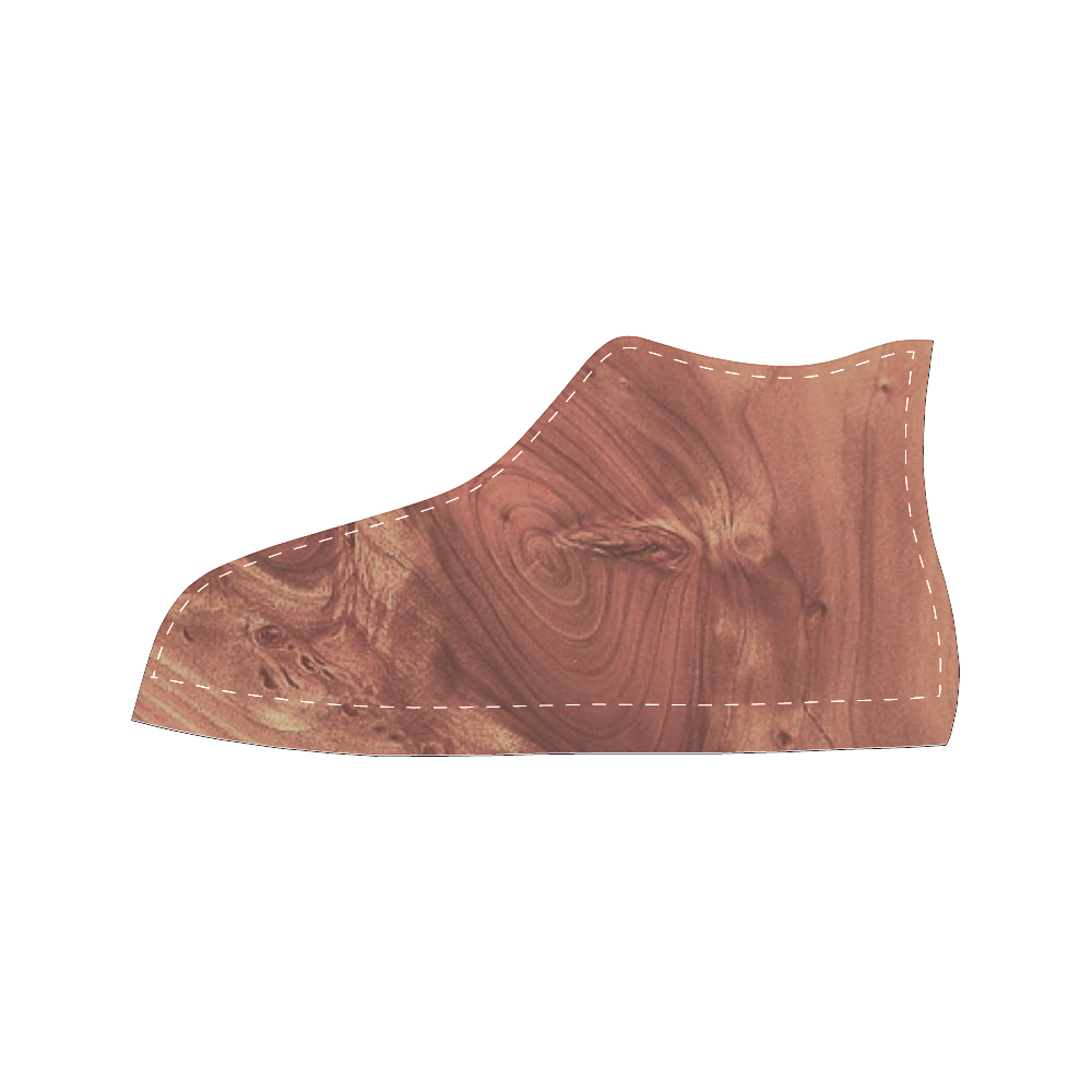 fantastic wood grain,brown Men’s Classic High Top Canvas Shoes (Model 017)