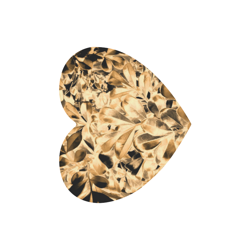 Foliage #2 Gold - Jera Nour Heart-shaped Mousepad