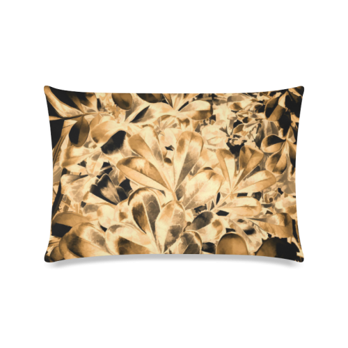 Foliage #2 Gold - Jera Nour Custom Zippered Pillow Case 16"x24"(Twin Sides)