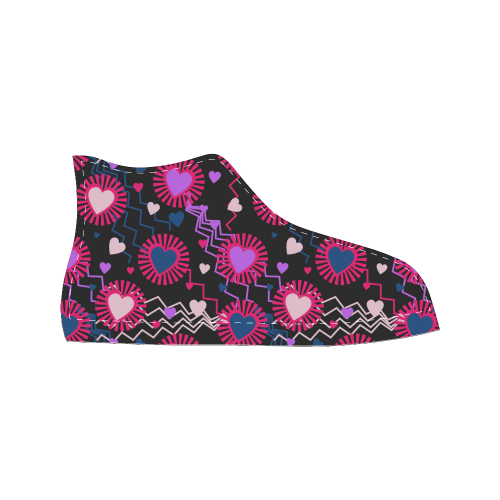 Punk Rock Hearts Women's Classic High Top Canvas Shoes (Model 017)