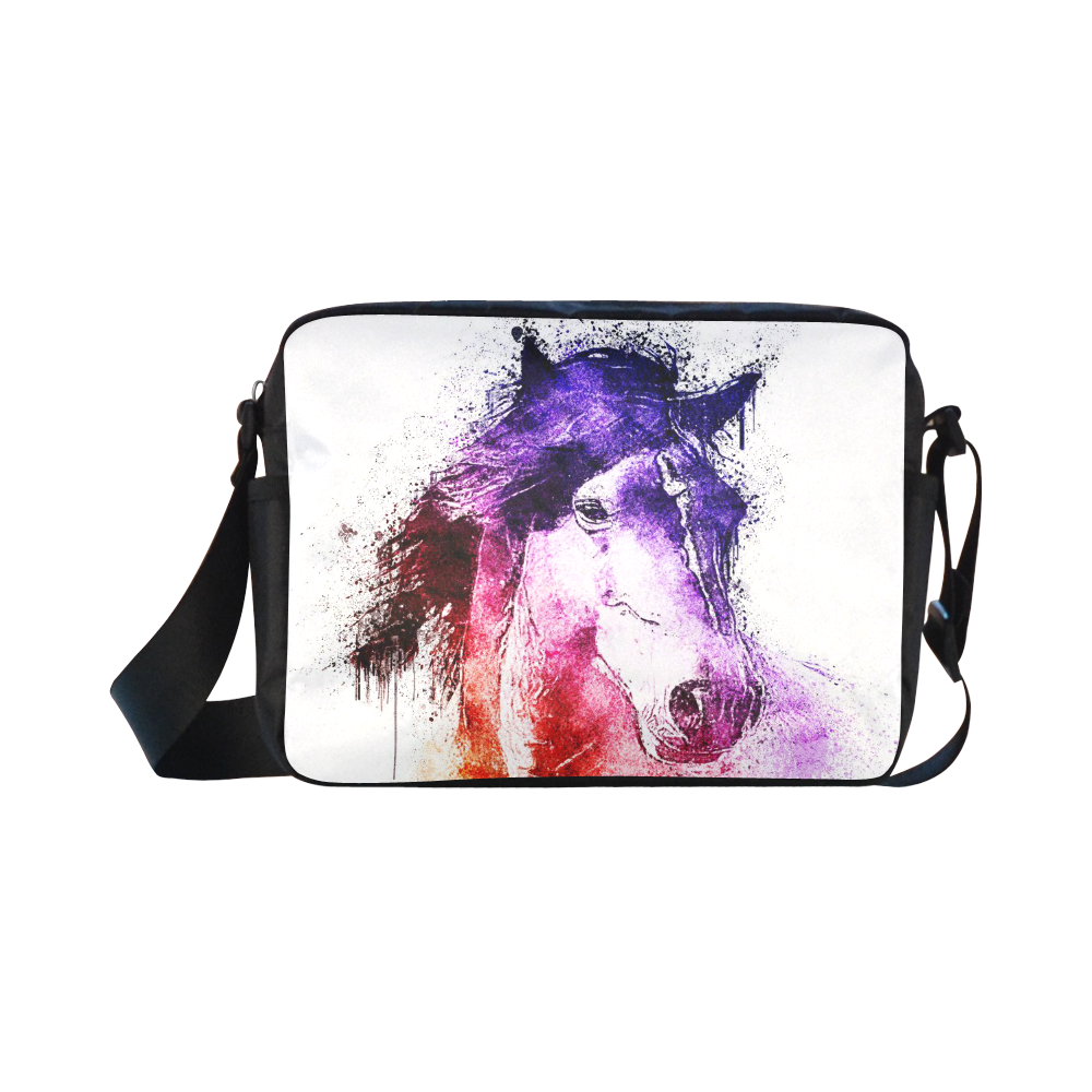 watercolor horse Classic Cross-body Nylon Bags (Model 1632)