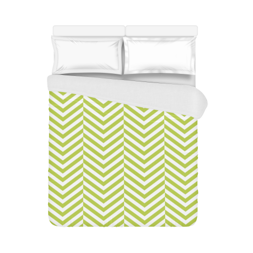 spring green and white classic chevron pattern Duvet Cover 86"x70" ( All-over-print)