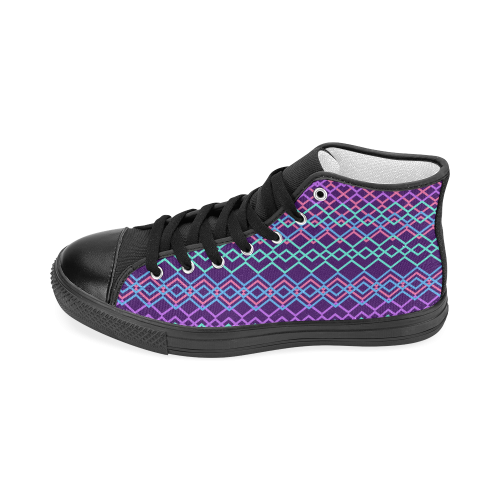 Purple Pattern Women's Classic High Top Canvas Shoes (Model 017)