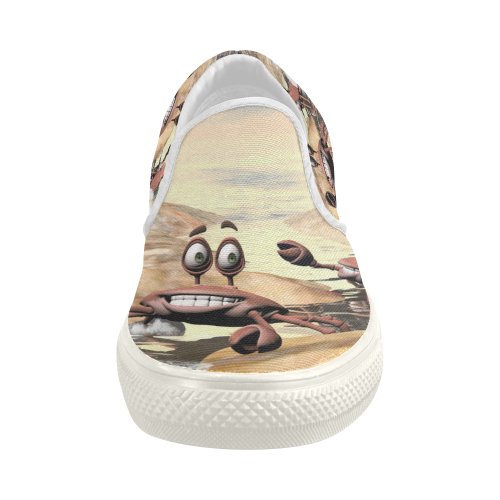 Funny crabs Women's Slip-on Canvas Shoes (Model 019)