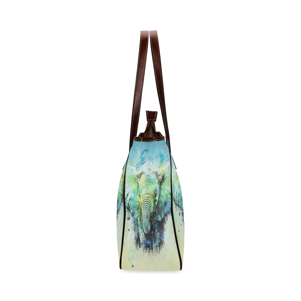 watercolor elephant Classic Tote Bag (Model 1644)