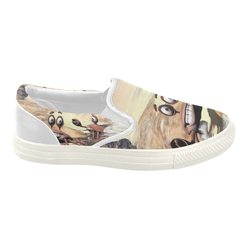 Funny crabs Women's Slip-on Canvas Shoes (Model 019)