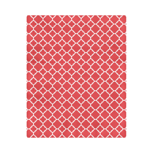 red white quatrefoil classic pattern Duvet Cover 86"x70" ( All-over-print)