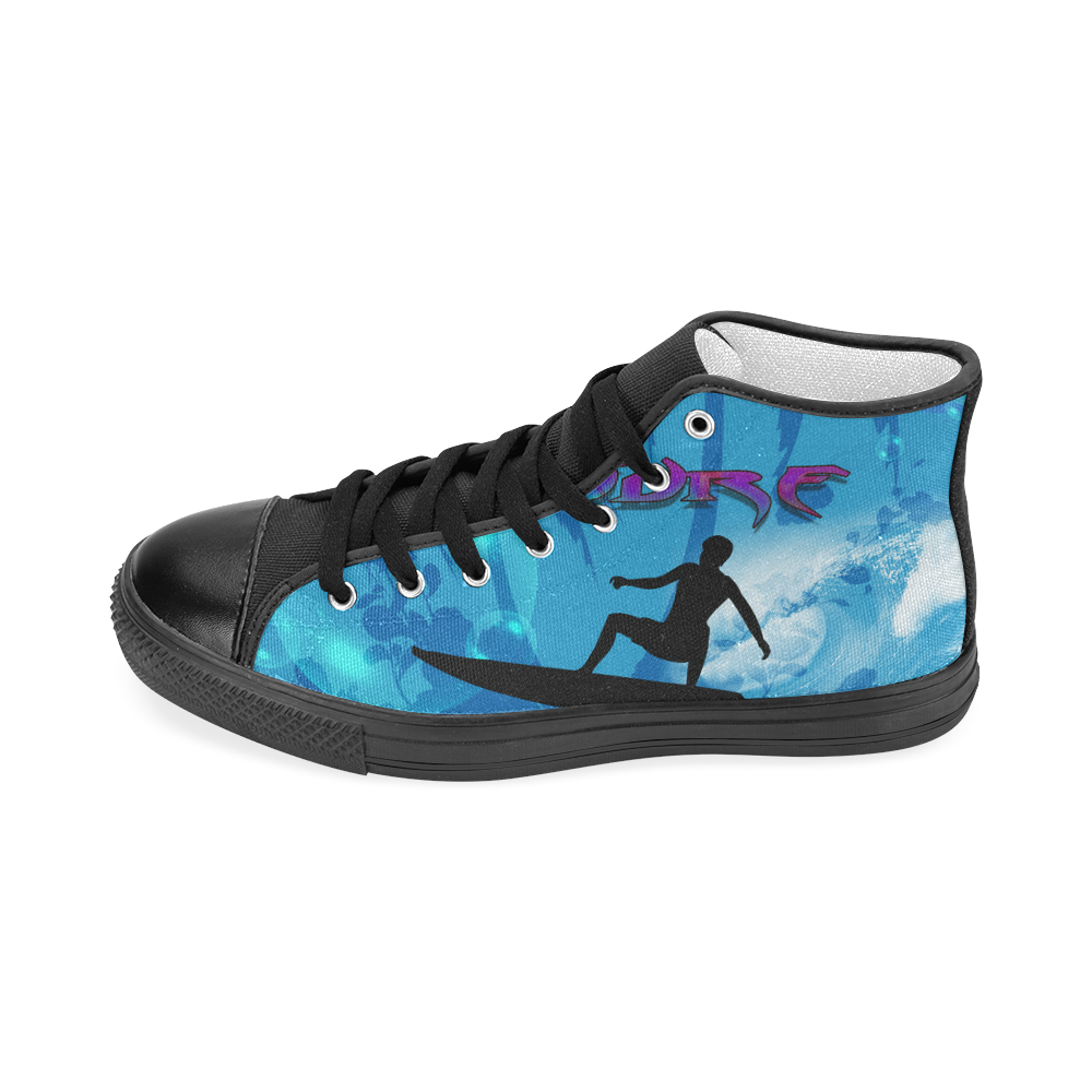 Surfing Women's Classic High Top Canvas Shoes (Model 017)