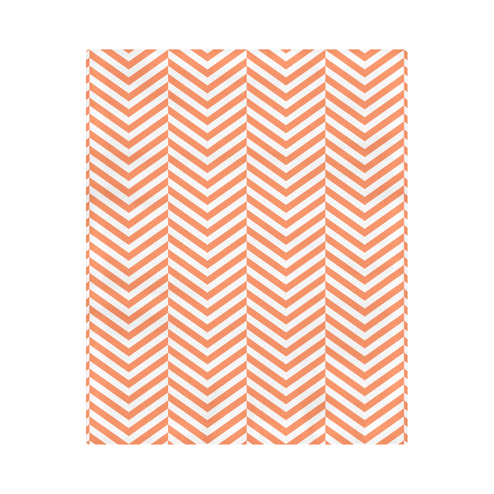 orange and white classic chevron pattern Duvet Cover 86"x70" ( All-over-print)