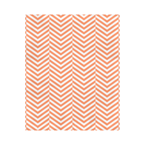 orange and white classic chevron pattern Duvet Cover 86"x70" ( All-over-print)