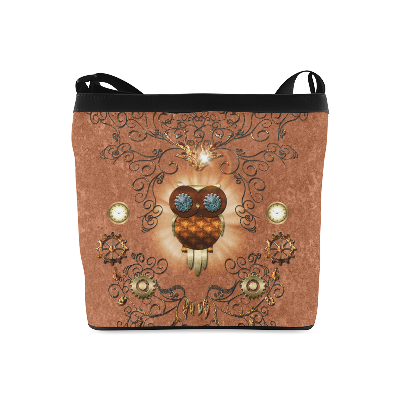 Steampunk, cute owl Crossbody Bags (Model 1613)