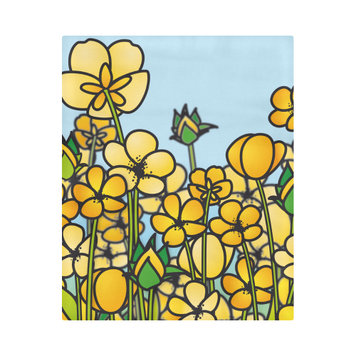 buttercup flower field yellow floral arrangement Duvet Cover 86"x70" ( All-over-print)