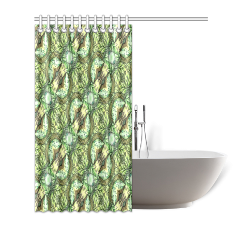 Mandy Green - water garden pattern Shower Curtain 72"x72"