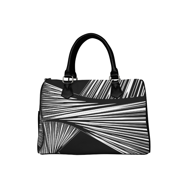 Black and white abstract Boston Handbag (Model 1621)