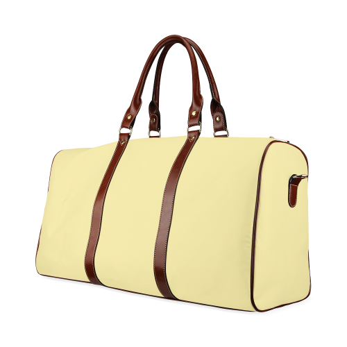 Custard Color Accent Waterproof Travel Bag/Small (Model 1639)