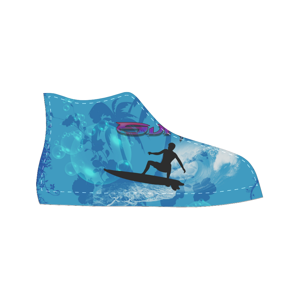 Surfing Women's Classic High Top Canvas Shoes (Model 017)