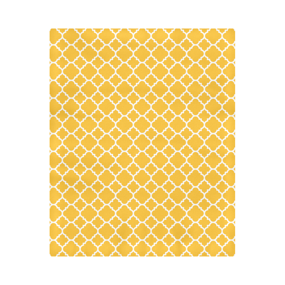 sunny yellow white quatrefoil classic pattern Duvet Cover 86"x70" ( All-over-print)