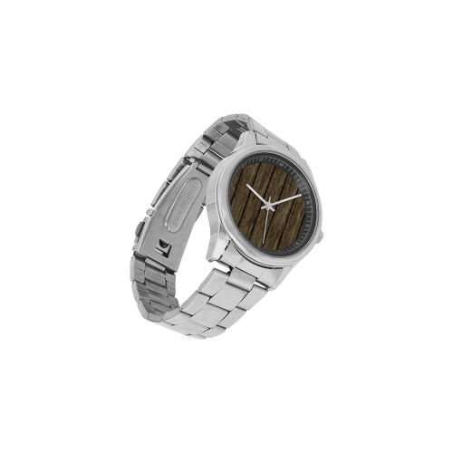 wooden planks Men's Stainless Steel Watch(Model 104)