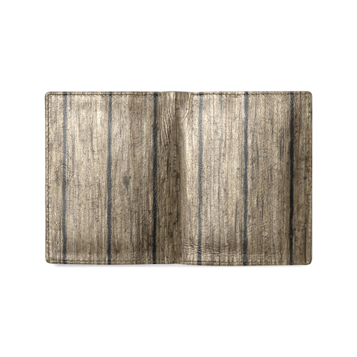 wooden planks Men's Leather Wallet (Model 1612)