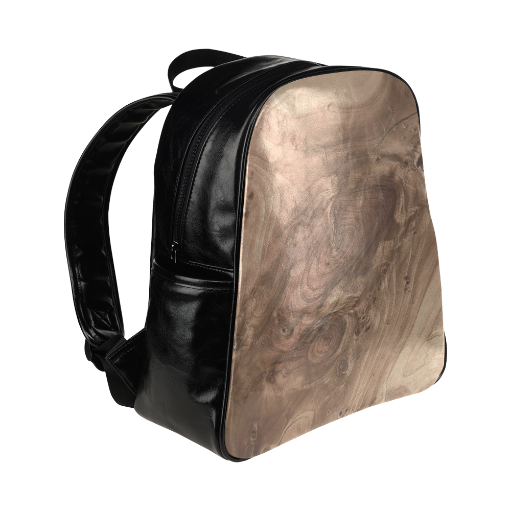 fantastic wood grain soft Multi-Pockets Backpack (Model 1636)