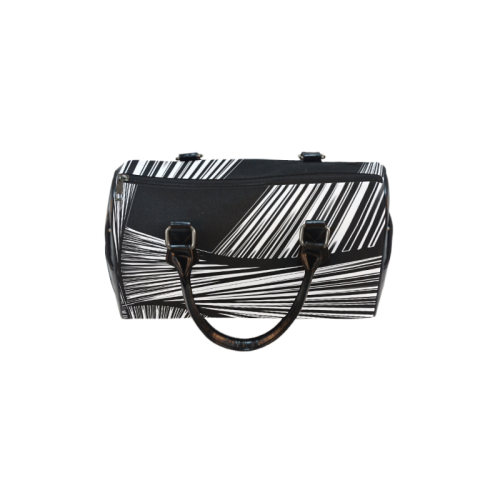 Black and white abstract Boston Handbag (Model 1621)