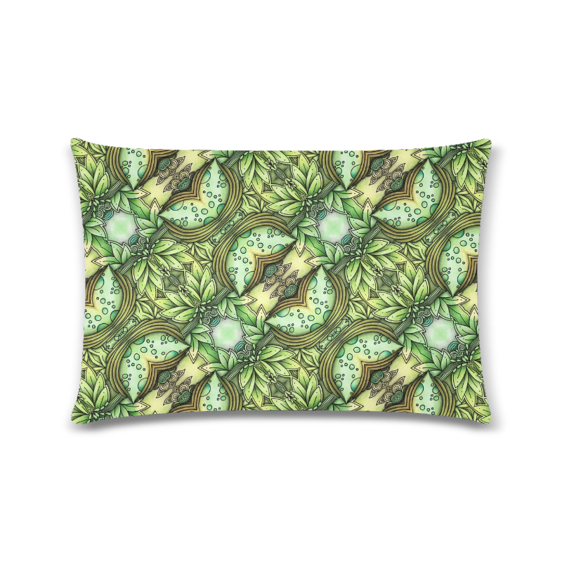 Mandy Green - water garden leaves pattern Custom Zippered Pillow Case 16"x24"(Twin Sides)