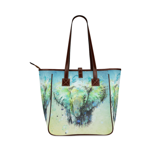 watercolor elephant Classic Tote Bag (Model 1644)