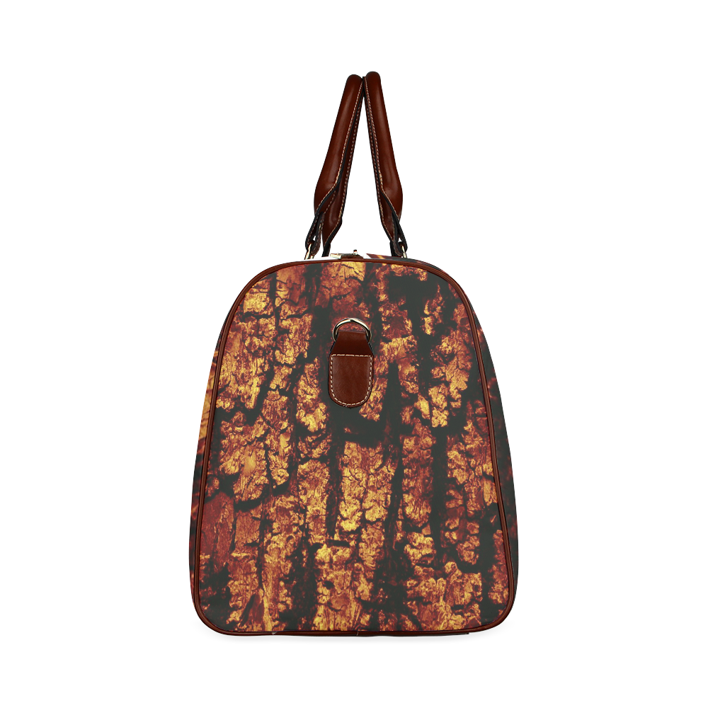 tree bark structure brown Waterproof Travel Bag/Small (Model 1639)