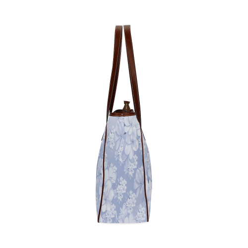 Delicate floral pattern,blue Classic Tote Bag (Model 1644)